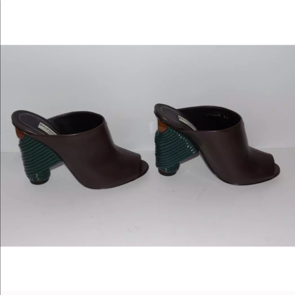 Balenciaga wrap heel mules